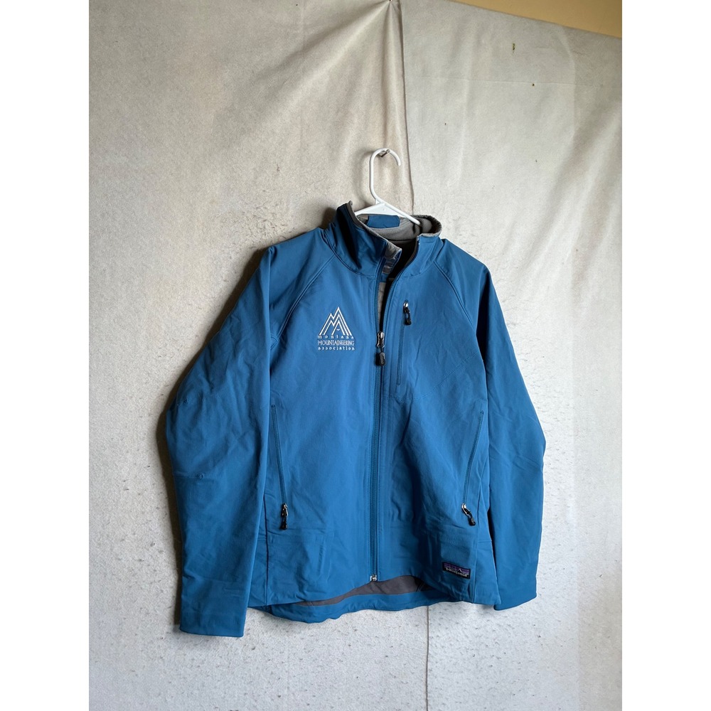 Patagonia Adze Softshell Jacket Blue Montana Mountaineering Association Womens M
